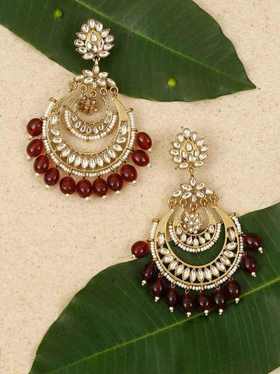 earrings - Bling Bag Maroon Mumtaz Designer Earrings