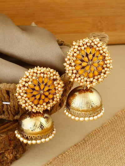 earrings - Bling Bag Mustard Kanchana Designer Jhumkis