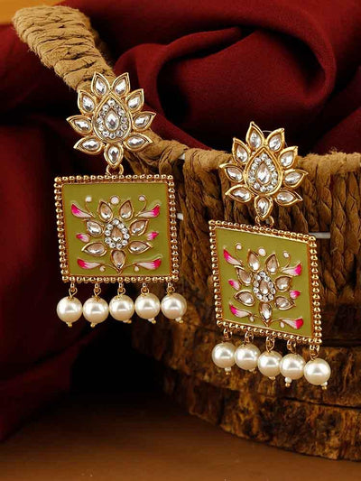 earrings - Bling Bag Olive Kalavati Designer Earrings