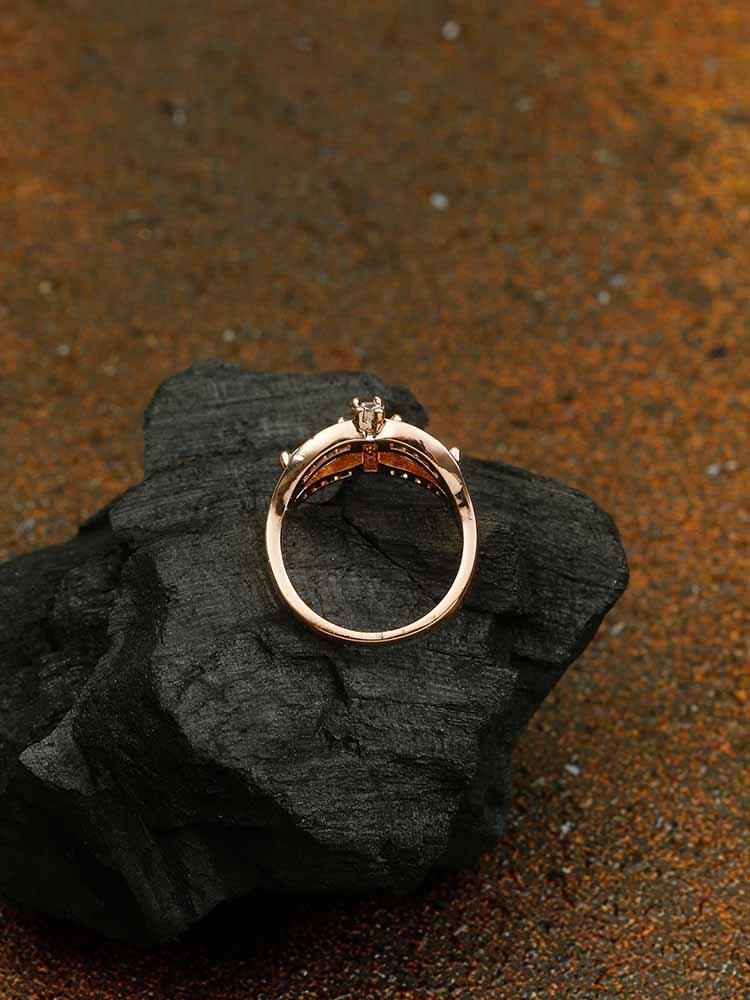 rings - Bling Bag Rose Gold Seeta Zirconia Ring