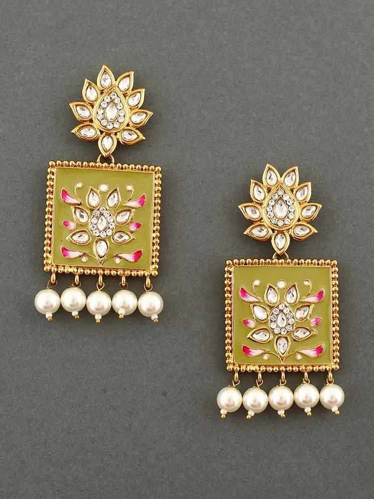 earrings - Bling Bag Olive Kalavati Designer Earrings
