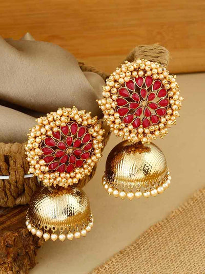 earrings - Bling Bag Ruby Kanchana Designer Jhumkis