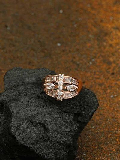 rings - Bling Bag Rose Gold Seeta Zirconia Ring