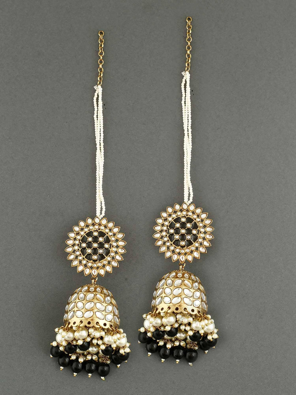 earrings - Bling Bag Jet Maharani Sahara Jhumkis
