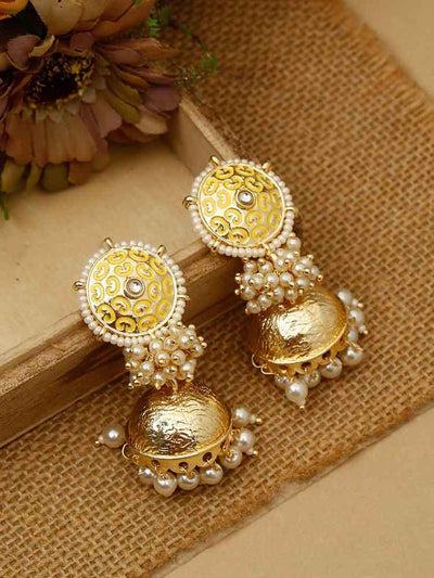 earrings - Bling Bag Lemon Riya Jhumki Earrings
