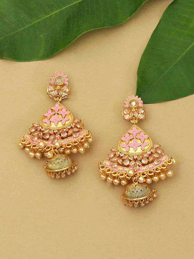 earrings - Bling Bag Neon Pink Siddhi Jhumki Earrings