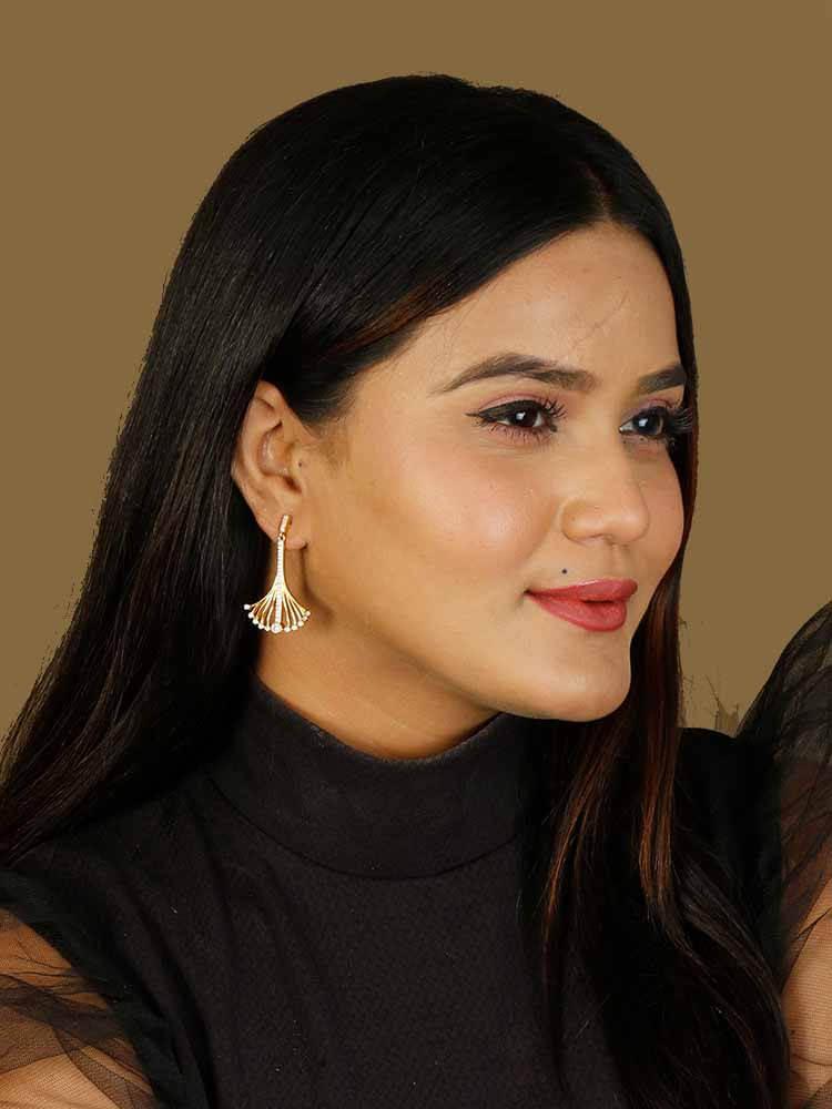 earrings - Bling Bag Gemma Shiny Gold Dangler Earrings