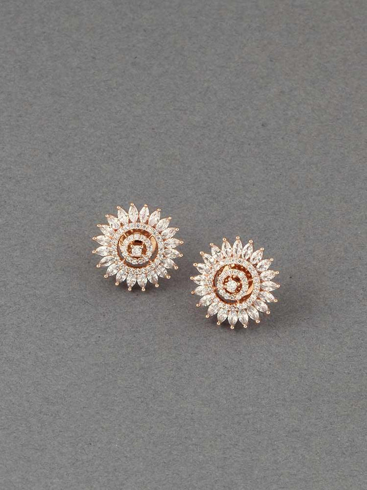 earrings - Bling Bag Rose Gold Rida Zirconia Studs