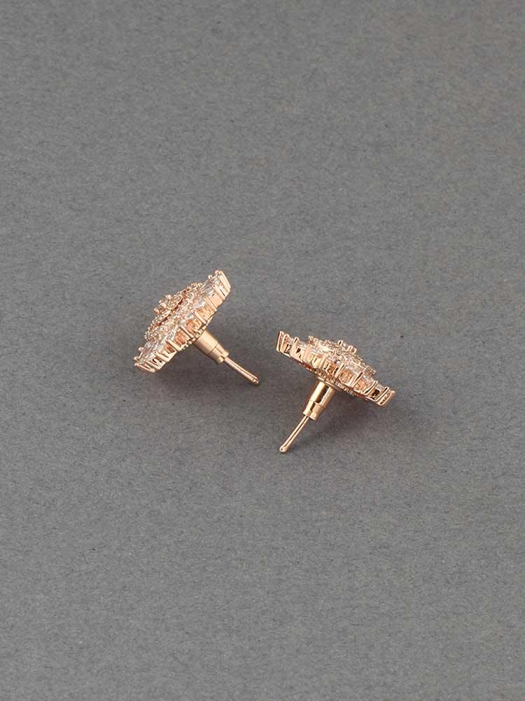 earrings - Bling Bag Rose Gold Rida Zirconia Studs