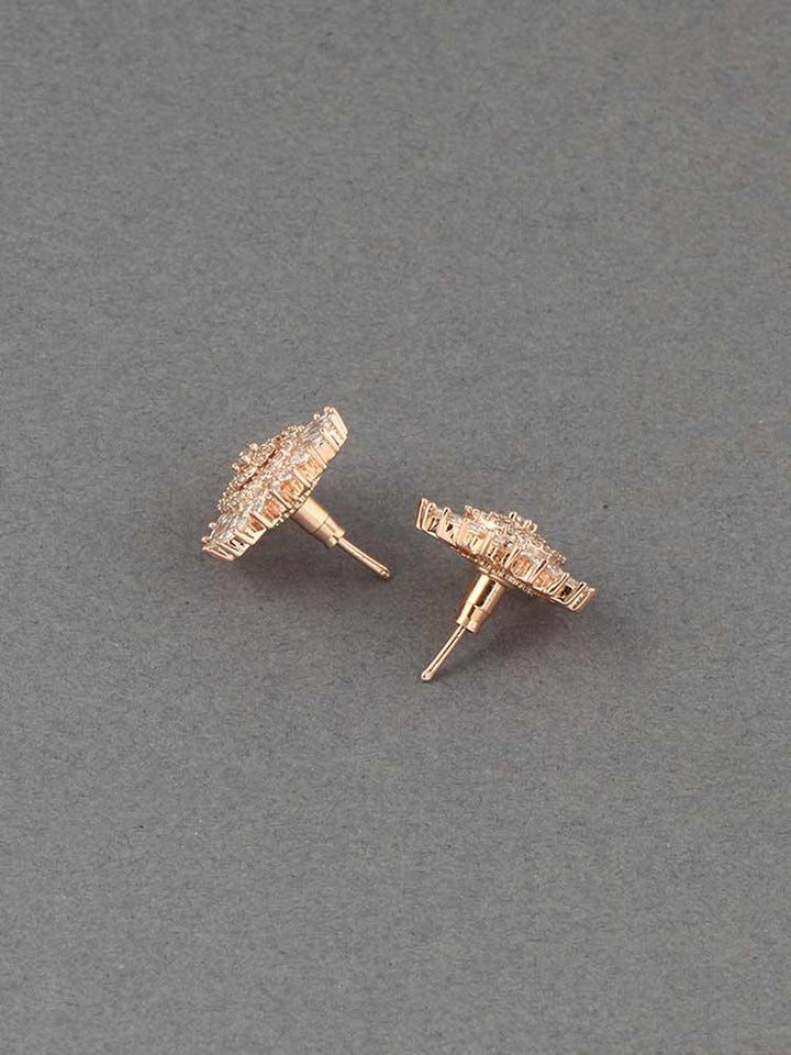 earrings - Bling Bag Rose Gold Rida Zirconia Studs