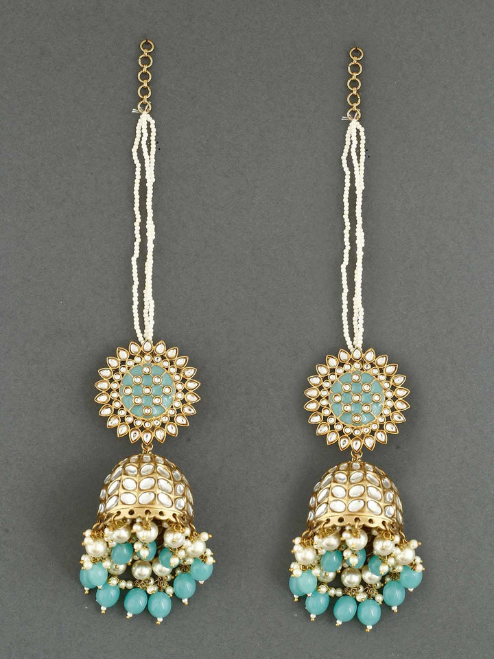 earrings - Bling Bag Turquoise Maharani Sahara Jhumkis