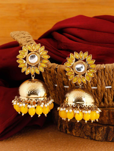 earrings - Bling Bag Lemon Charita Jhumki Earrings