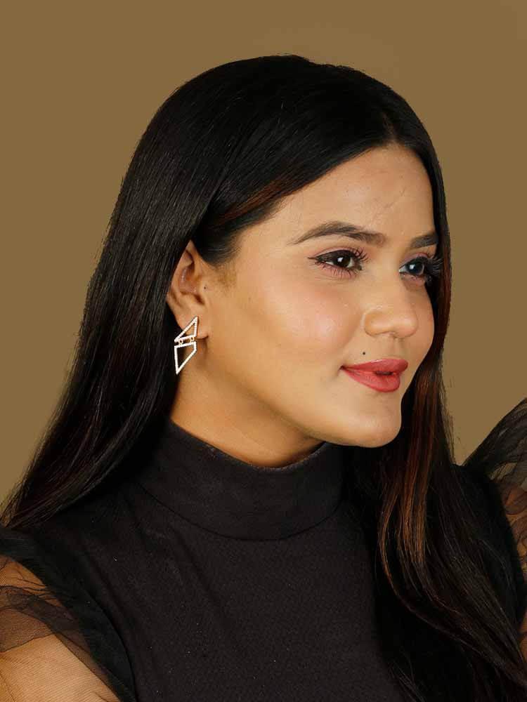 earrings - Bling Bag Gauravi Shiny Gold Dangler Earrings