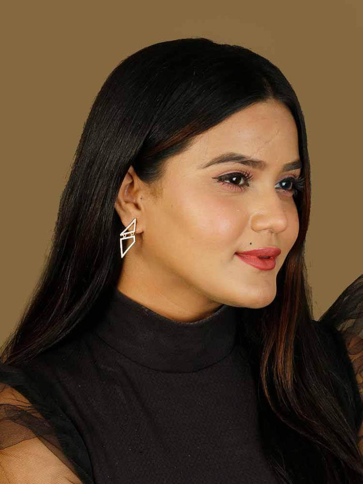 earrings - Bling Bag Gauravi Shiny Gold Dangler Earrings