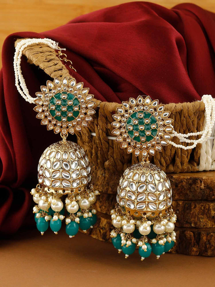 earrings - Bling Bag Jade Maharani Sahara Jhumkis