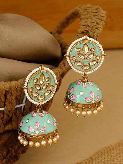 earrings - Bling Bag Mint Havisha Ethnic Earrings