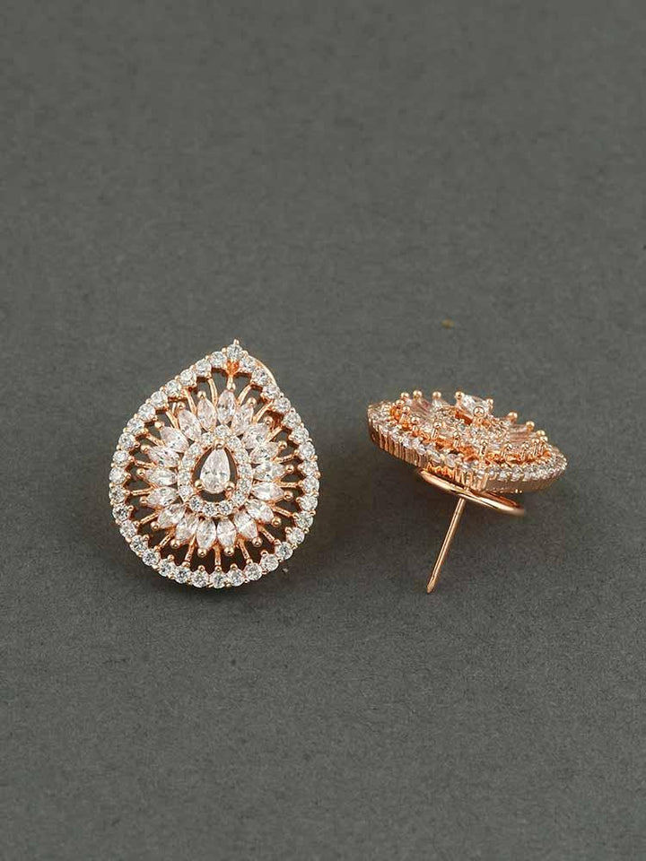 earrings - Bling Bag Rose Gold Padmini Zirconia Studs