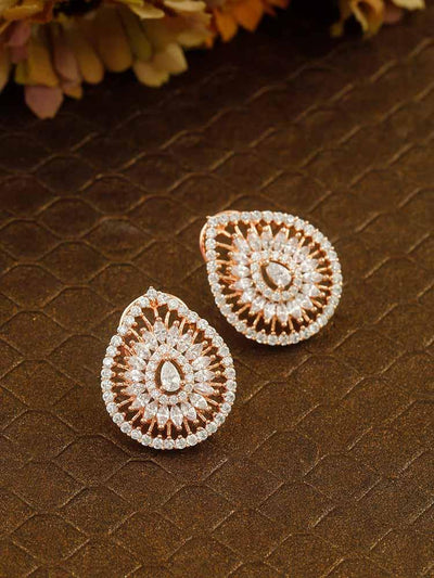 earrings - Bling Bag Rose Gold Padmini Zirconia Studs