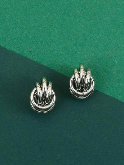 earrings - Bling Bag Silver Vigora Stud Earrings