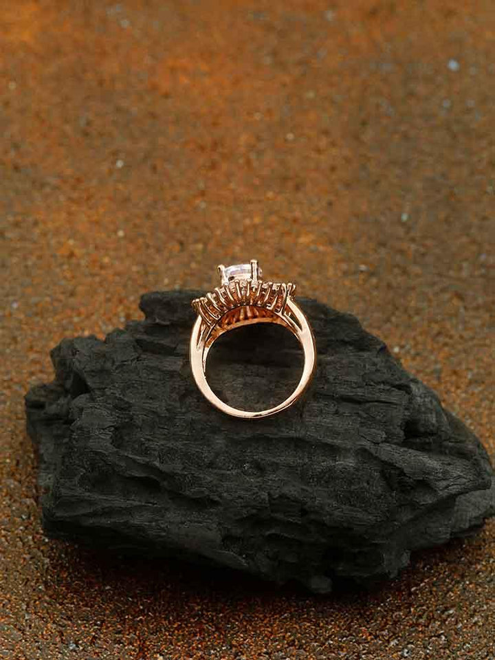 rings - Bling Bag Rose Gold Upasna Zirconia Ring