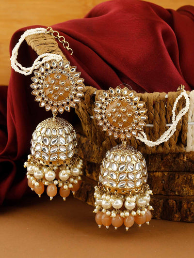earrings - Bling Bag Brown Maharani Sahara Jhumkis