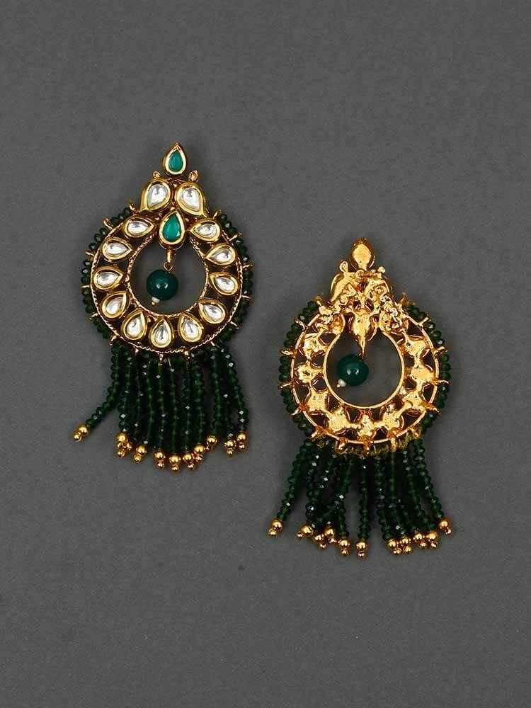 earrings - Bling Bag Emerald Omkar Dangler Earrings