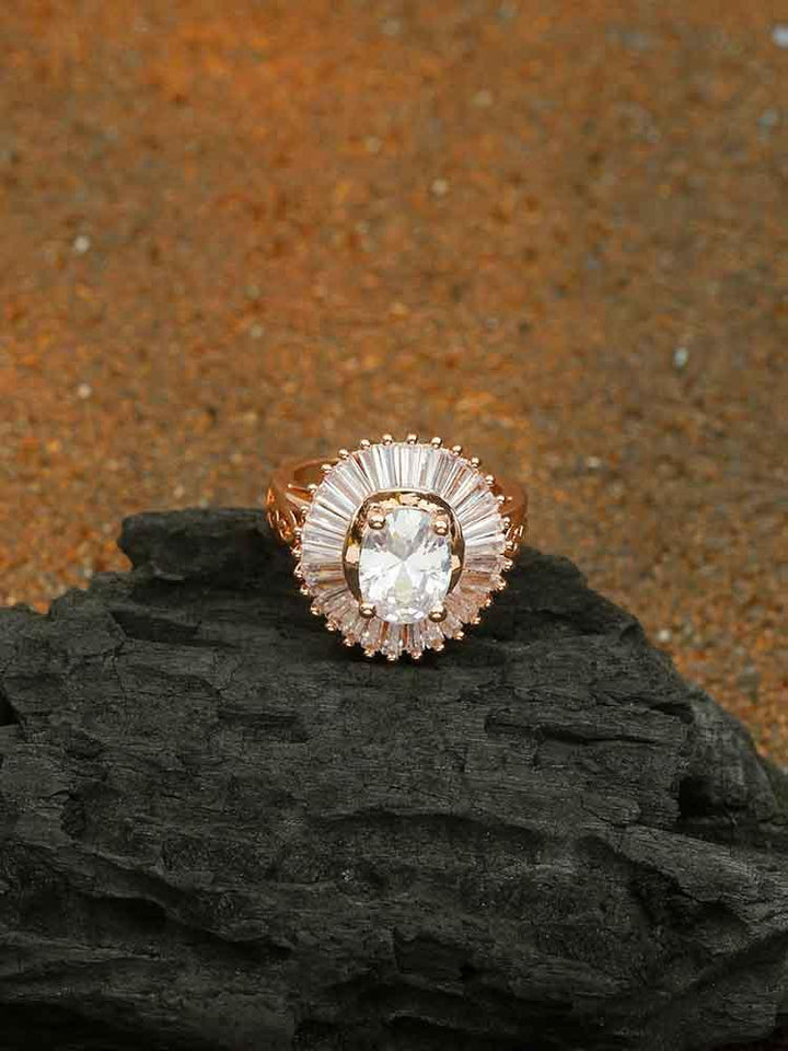 rings - Bling Bag Rose Gold Upasna Zirconia Ring