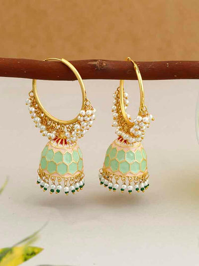earrings - Bling Bag Mint Aatmika Jhumki Earrings