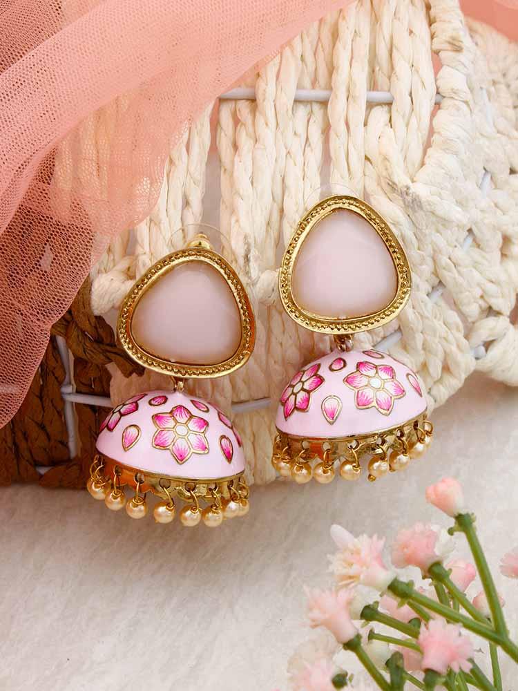 Blush Shesha Meenakari Jhumkis - Bling Bag