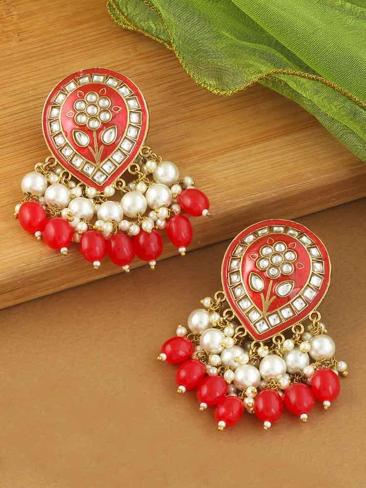 Red Charmi Designer Earrings - Bling Bag