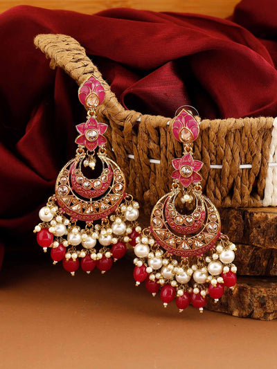 earrings - Bling Bag Ruby Kavya Chaandbali Earrings
