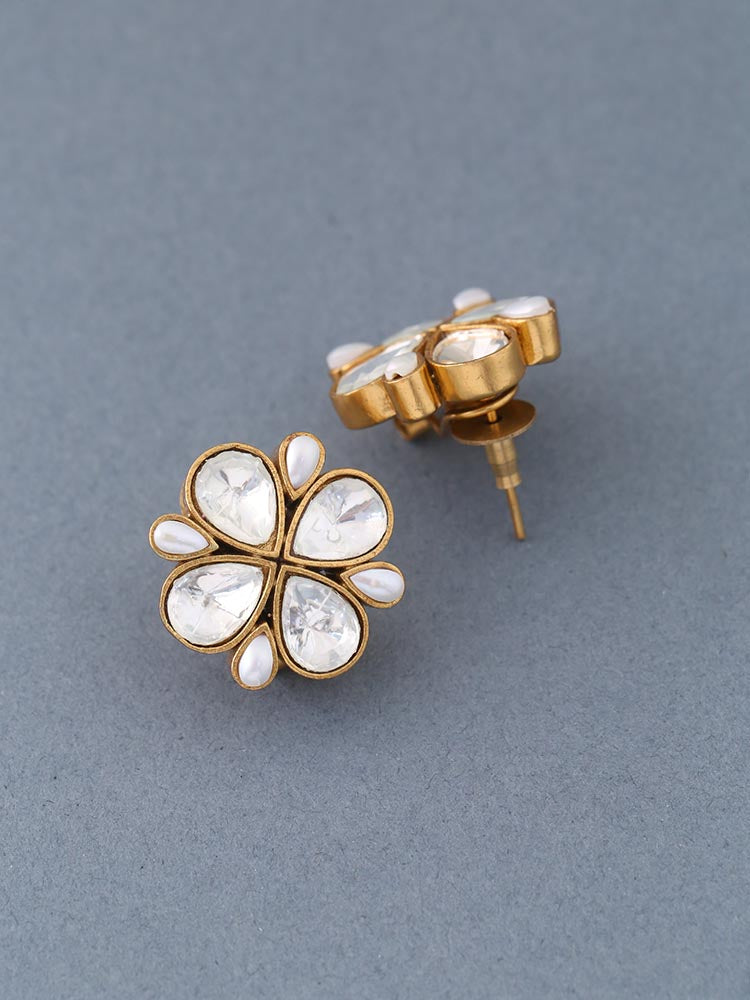 Golden Mahi Stud Earrings