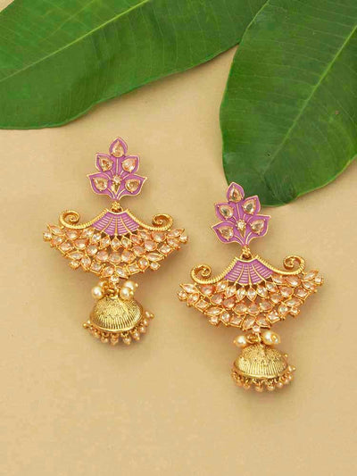 earrings - Bling Bag Purple Divisha Jhumki Earrings