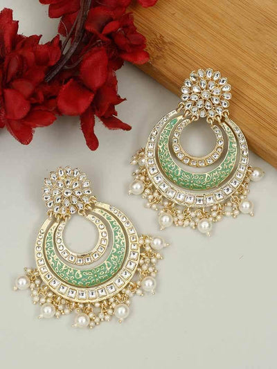earrings - Bling Bag Mint Manasi Chaandbali Earrings