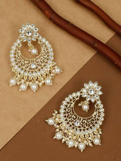 earrings - Bling Bag Golden Surekha Chaandbali Earrings
