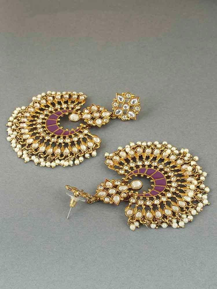 earrings - Bling Bag Purple Chakra Designer Earrings