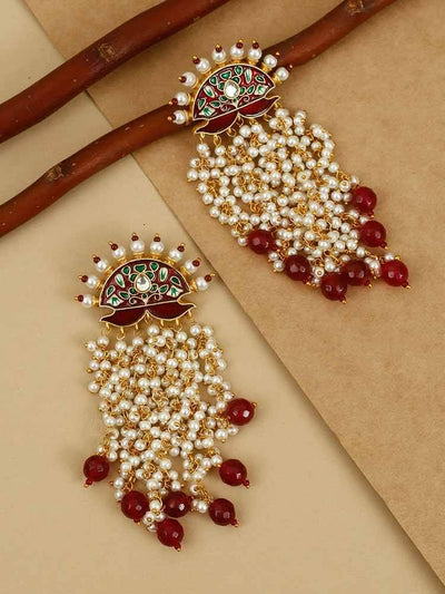earrings - Bling Bag Maroon Sunita Dangler Earrings