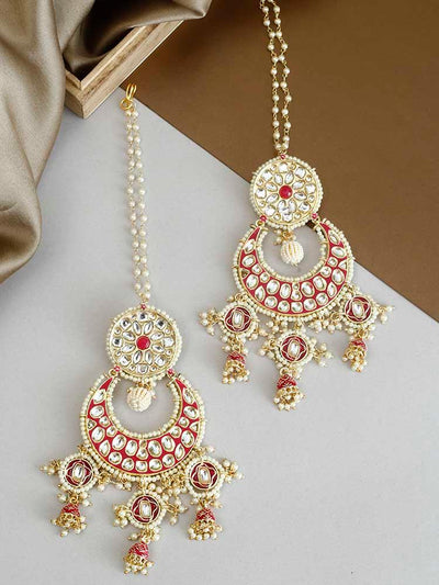 earrings - Bling Bag Ruby Shlok Chaandbali Earrings