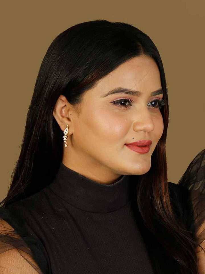 earrings - Bling Bag Girna Shiny Gold Dangler Earrings