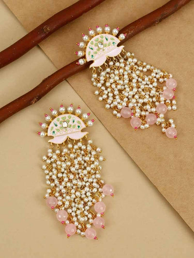 earrings - Bling Bag Rose Pink Sunita Dangler Earrings