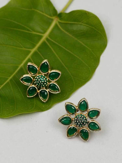earrings - Bling Bag Emerald Sudiksha Studs