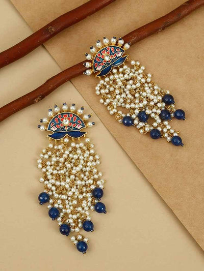 earrings - Bling Bag Navy Sunita Dangler Earrings