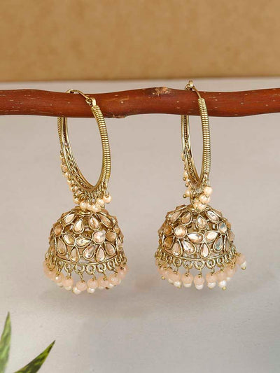 earrings - Bling Bag Peach Amala Jhumki Earrings