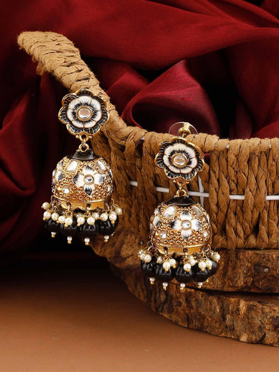 earrings - Bling Bag Jet Magone Jhumki Earrings