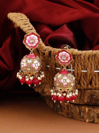 earrings - Bling Bag Ruby Magone Jhumki Earrings