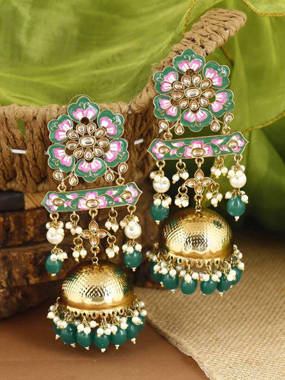 earrings - Bling Bag Rama Fulwari Jhumki Earrings