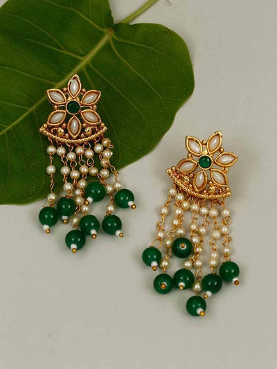 earrings - Bling Bag Emerald Gaurika Dangler Earrings