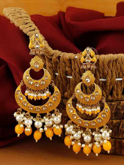 earrings - Bling Bag Mustard Nehal Chaandbali Earrings