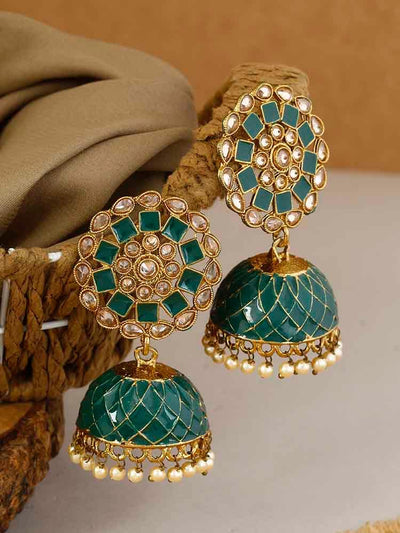 earrings - Bling Bag Jade Anushaka Jhumki Earrings