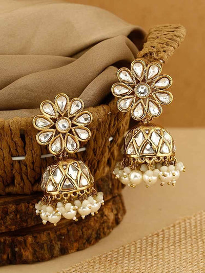 earrings - Bling Bag Smoke Jayrani Designer Jhumkis